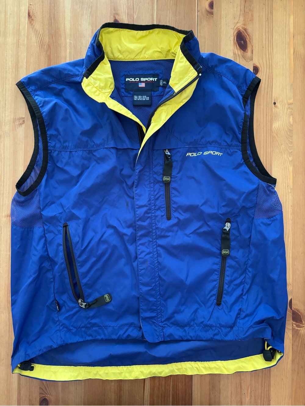 Polo Sport Ralph Lauren RL67 Men's Blue & Yellow Lightweight Vest Size XL